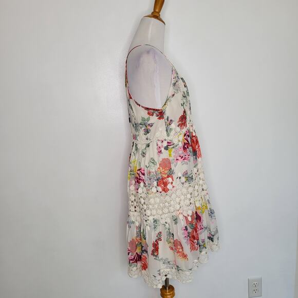 Anthropologie Ranna Gill Kalia Floral Dress Ivory Crochet Lace Women Small - Picture 3 of 15